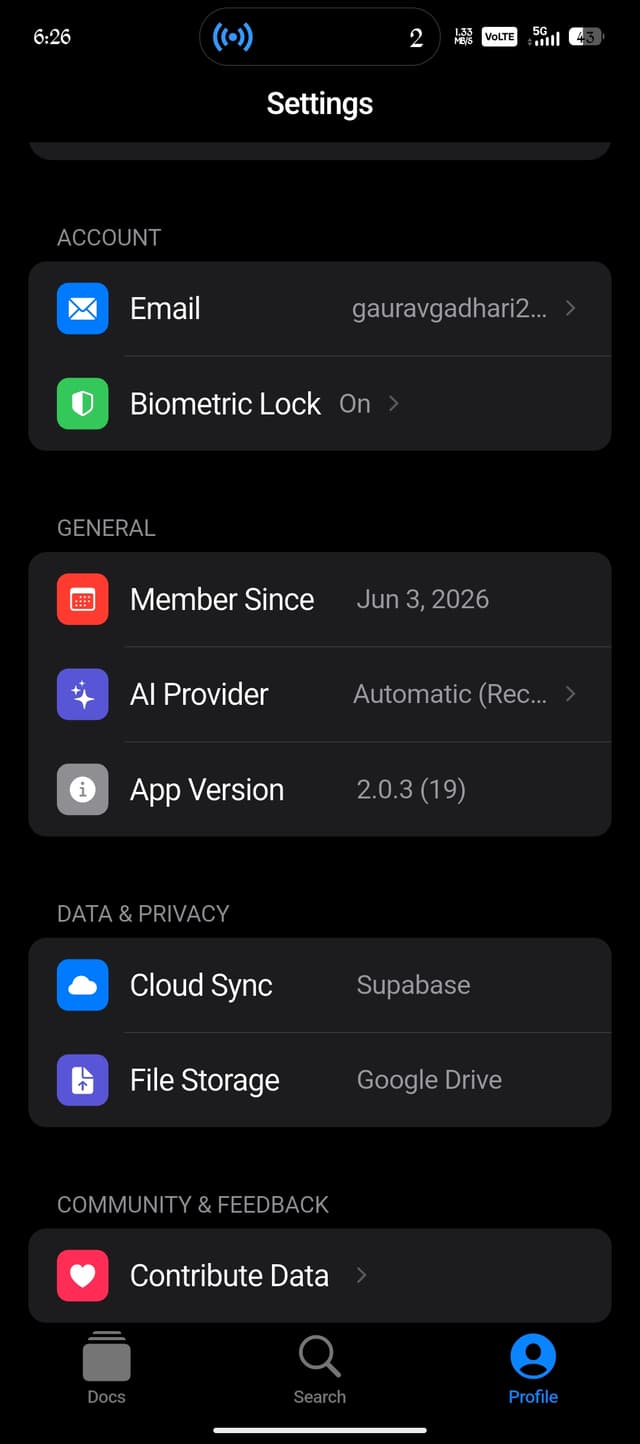 Privacy settings